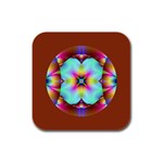 fractal18coaster Rubber Square Coaster (4 pack)