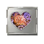 Purple Baby s Breath and Dried Orange Protea  by Ruth Edward Anderson - Mega Link Heart Italian Charm (18mm)