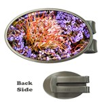  Purple Baby s Breath and Dried Orange Protea  by Ruth Edward Anderson - Money Clip (Oval)