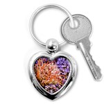  Purple Baby s Breath and Dried Orange Protea  by Ruth Edward Anderson - Key Chain (Heart)