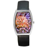  Purple Baby s Breath and Dried Orange Protea  by Ruth Edward Anderson - Barrel Style Metal Watch