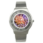  Purple Baby s Breath and Dried Orange Protea  by Ruth Edward Anderson - Stainless Steel Watch