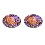  Purple Baby s Breath and Dried Orange Protea  by Ruth Edward Anderson - Cufflinks (Oval)