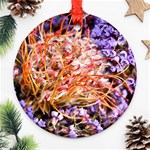  Purple Baby s Breath and Dried Orange Protea  by Ruth Edward Anderson - Round Ornament (Two Sides)