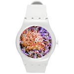  Purple Baby s Breath and Dried Orange Protea  by Ruth Edward Anderson - Round Plastic Sport Watch Medium