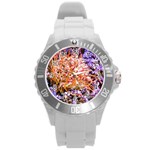  Purple Baby s Breath and Dried Orange Protea  by Ruth Edward Anderson - Round Plastic Sport Watch Large