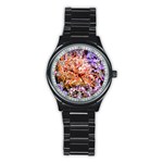  Purple Baby s Breath and Dried Orange Protea  by Ruth Edward Anderson - Men s Stainless Steel Round Dial Analog Watch