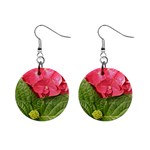 Pink Geranium - Ruth E Anderson -  1  Button Earrings