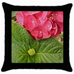 Pink Geranium - Ruth E Anderson -  Throw Pillow Case (Black)
