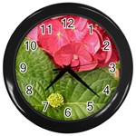 Pink Geranium - Ruth E Anderson -  Wall Clock (Black)