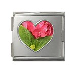 Pink Geranium - Ruth E Anderson -  Mega Link Heart Italian Charm (18mm)