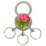 Pink Geranium - Ruth E Anderson -  3-Ring Key Chain