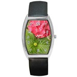 Pink Geranium - Ruth E Anderson -  Barrel Style Metal Watch