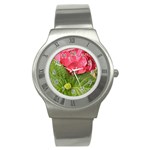 Pink Geranium - Ruth E Anderson -  Stainless Steel Watch