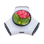 Pink Geranium - Ruth E Anderson -  3-Port USB Hub