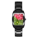 Pink Geranium - Ruth E Anderson -  Men s Stainless Steel Barrel Analog Watch