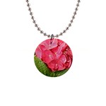Pink Geranium - Ruth E Anderson -  1  Button Necklace