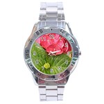 Pink Geranium - Ruth E Anderson -  Stainless Steel Analogue Men’s Watch