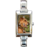 Use Your Dog Photo Airedale Terrier Rectangular Italian Charm Watch