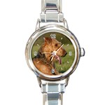 Use Your Dog Photo Airedale Terrier Round Italian Charm Watch