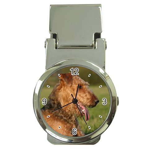 Use Your Dog Photo Airedale Terrier Money Clip Watch from ArtsNow.com Front
