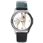Use Your Dog Photo Akita Round Metal Watch
