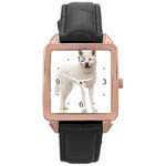 Use Your Dog Photo Akita Rose Gold Leather Watch 