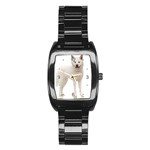 Use Your Dog Photo Akita Men s Stainless Steel Barrel Analog Watch