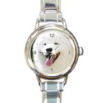 Use Your Photo American Eskimo Dog Round Italian Charm Watch