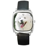 Use Your Photo American Eskimo Dog Square Metal Watch