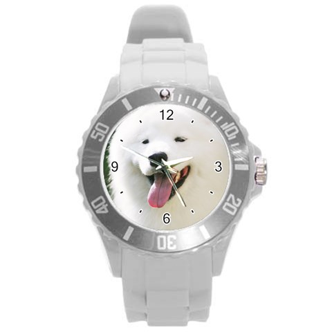 Use Your Photo American Eskimo Dog Round Plastic Sport Watch Large from ArtsNow.com Front