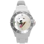 Use Your Photo American Eskimo Dog Round Plastic Sport Watch Large