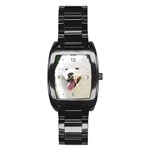 Use Your Photo American Eskimo Dog Men s Stainless Steel Barrel Analog Watch