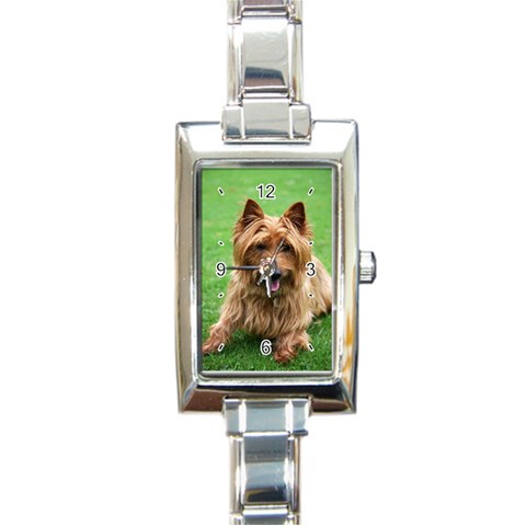 Use Your Dog Photo Australian Terrier Rectangular Italian Charm Watch from ArtsNow.com Front