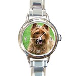 Use Your Dog Photo Australian Terrier Round Italian Charm Watch