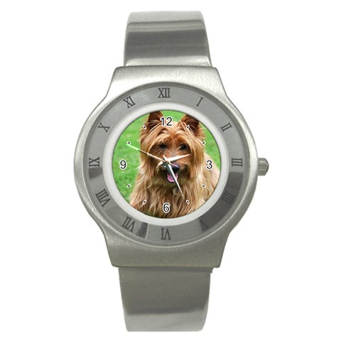 Use Your Dog Photo Australian Terrier Stainless Steel Watch from ArtsNow.com Front