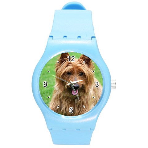 Use Your Dog Photo Australian Terrier Round Plastic Sport Watch Medium from ArtsNow.com Front