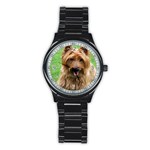 Use Your Dog Photo Australian Terrier Men s Stainless Steel Round Dial Analog Watch