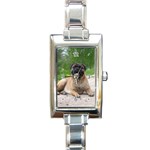 Use Your Dog Photo Bullmastiff Rectangular Italian Charm Watch