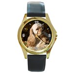 Use Your Dog Photo Cocker Spaniel Round Gold Metal Watch