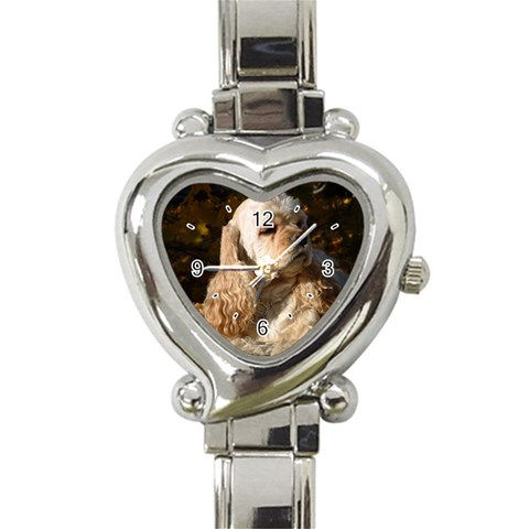 Use Your Dog Photo Cocker Spaniel Heart Italian Charm Watch from ArtsNow.com Front