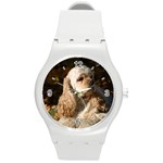 Use Your Dog Photo Cocker Spaniel Round Plastic Sport Watch Medium