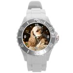 Use Your Dog Photo Cocker Spaniel Round Plastic Sport Watch Large