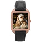 Use Your Dog Photo Cocker Spaniel Rose Gold Leather Watch 