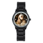 Use Your Dog Photo Cocker Spaniel Men s Stainless Steel Round Dial Analog Watch