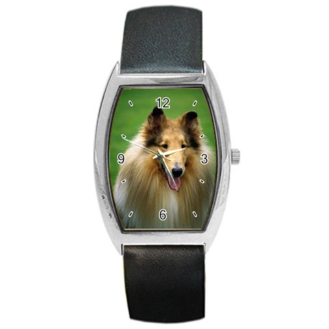 Use Your Dog Photo Collie Barrel Style Metal Watch from ArtsNow.com Front