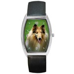 Use Your Dog Photo Collie Barrel Style Metal Watch