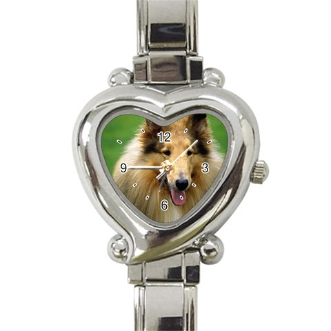 Use Your Dog Photo Collie Heart Italian Charm Watch from ArtsNow.com Front