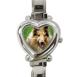 Use Your Dog Photo Collie Heart Italian Charm Watch