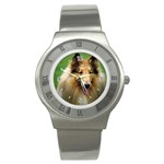 Use Your Dog Photo Collie Stainless Steel Watch